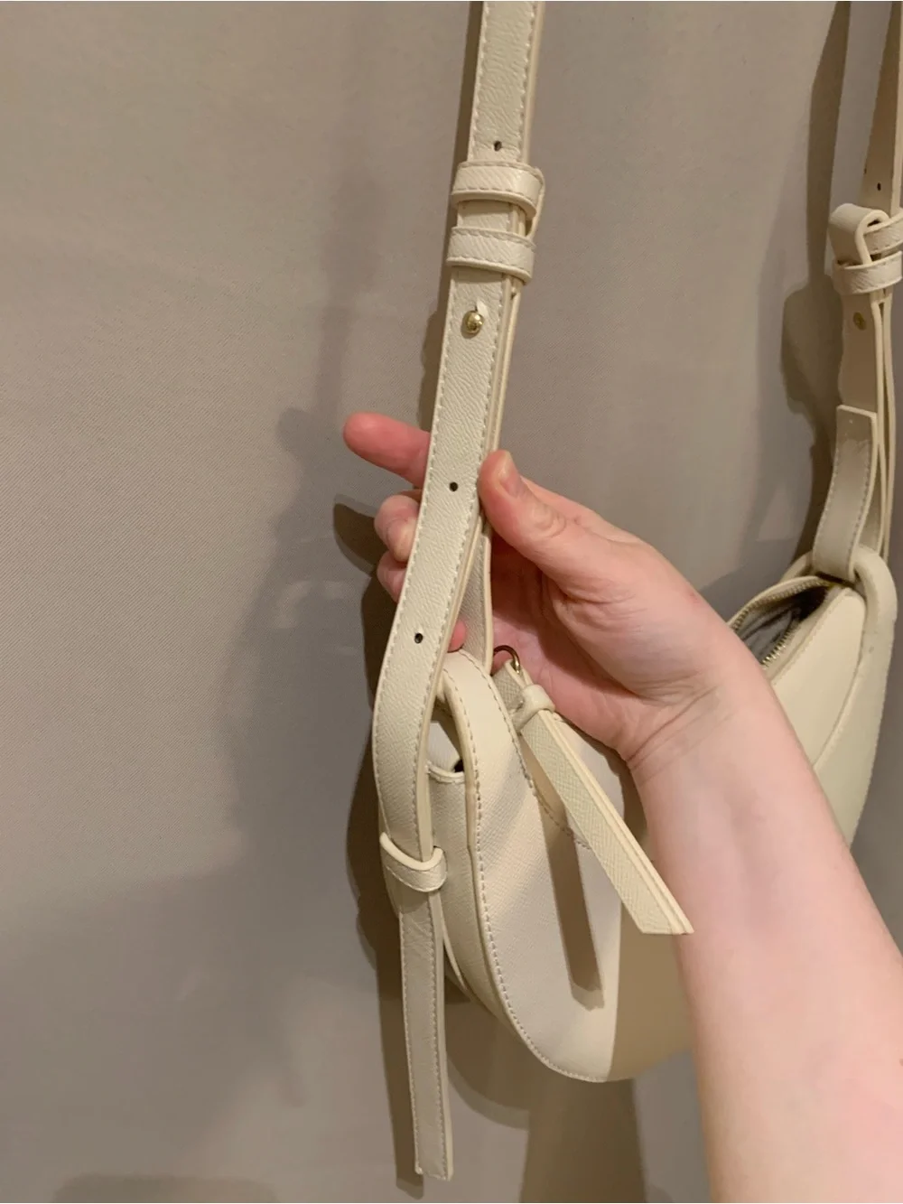 Amazon Cream Crescent Shoulder Bag